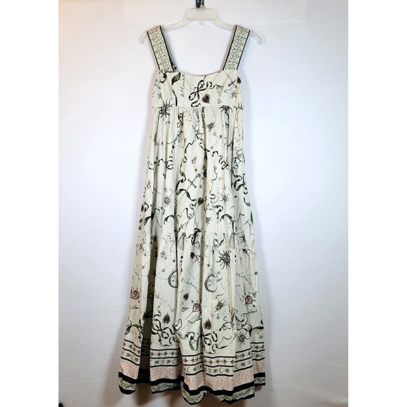 MARCHESA ROSA Dresses & Skirts - MARCHESA ROSA Womens Marilla Cotton Dress Size 4 Floral Maxi Sundress Beige